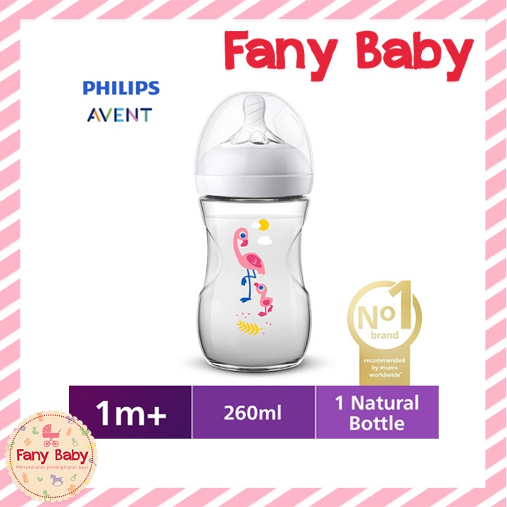 PHILIPS AVENT NATURAL BOTOL SINGLE 90Z 260ML MOTIF