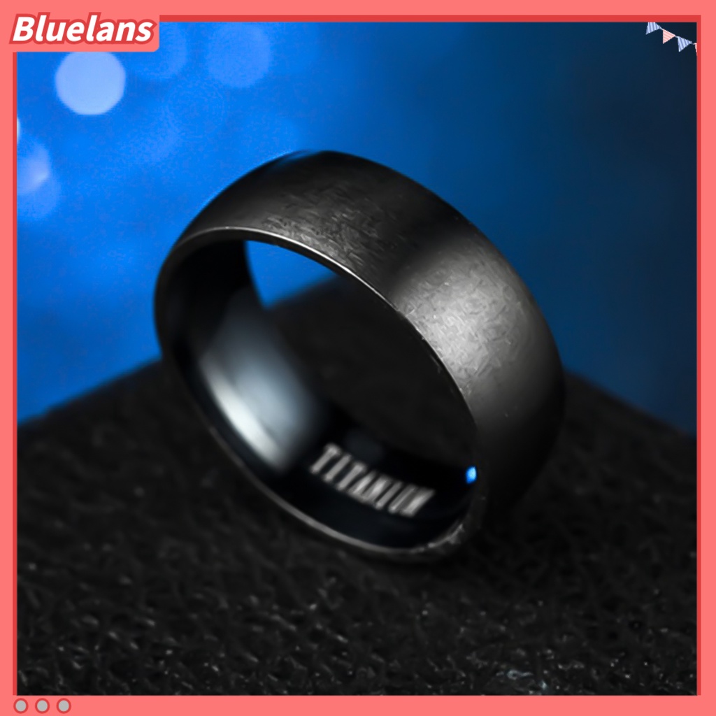 Bluelans Ring Wide Band Creative Titanium Steel Solid Color Jewelry Accessories for Men