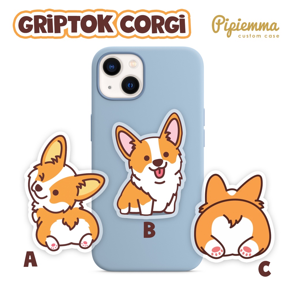 Griptok Corgi Popsocket Popstand Akrilik Dog Doggie lucu unyu