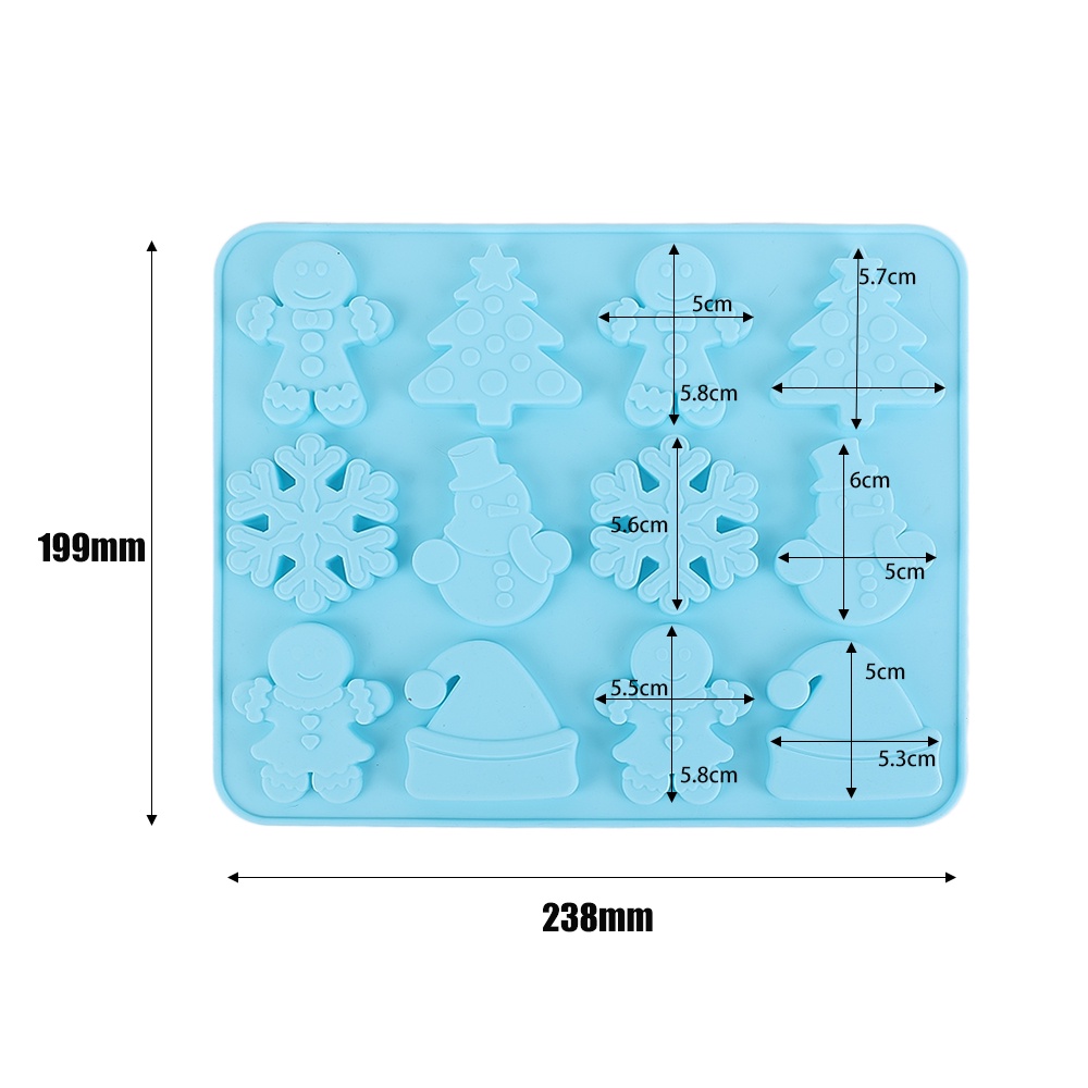 Cetakan Kue / Coklat / Pastry Bentuk Topi Natal Snowflake 12 Grid Bahan Food Grade