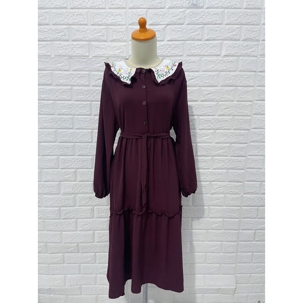 VIONA MIDI DRESS KERAH BORDIR