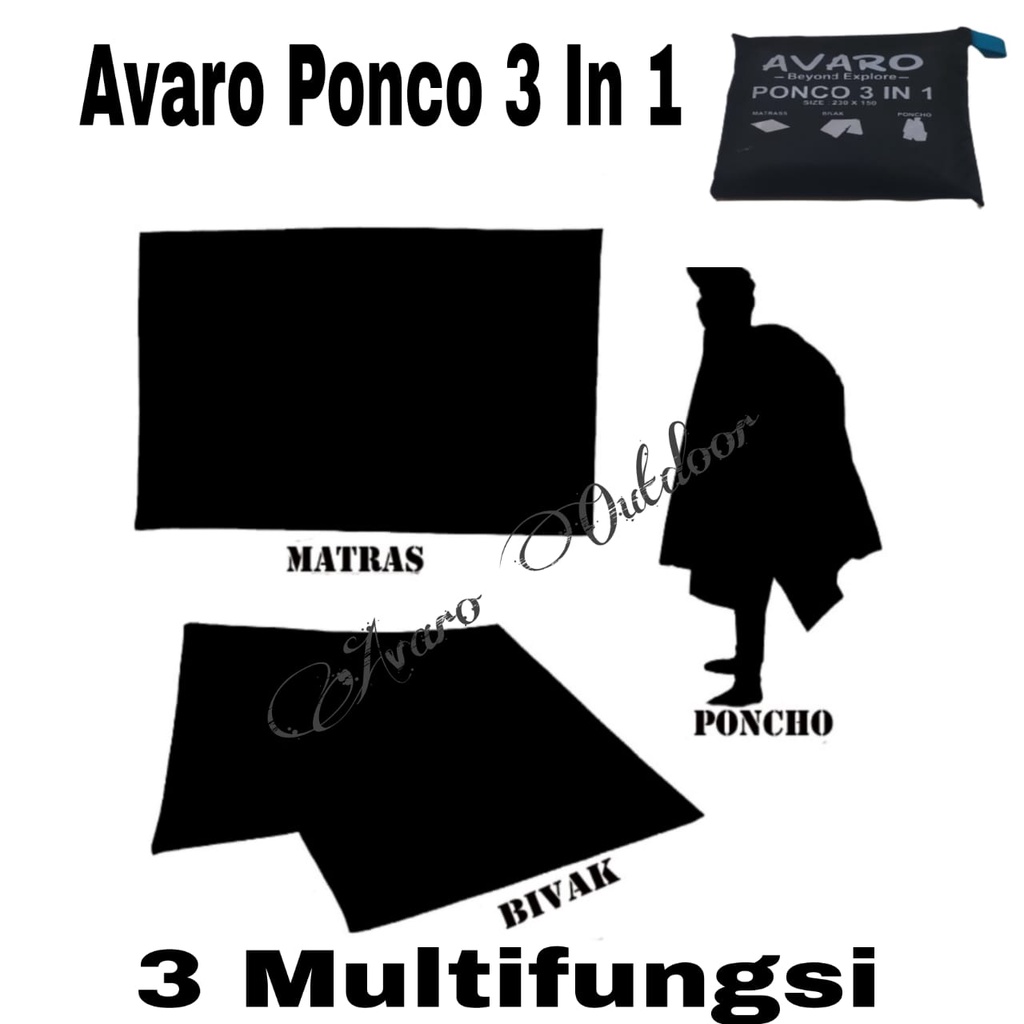 PONCO JAS HUJAN AVARO 3 IN 1 FLYSHEET /MATRAS/ RAINCOT