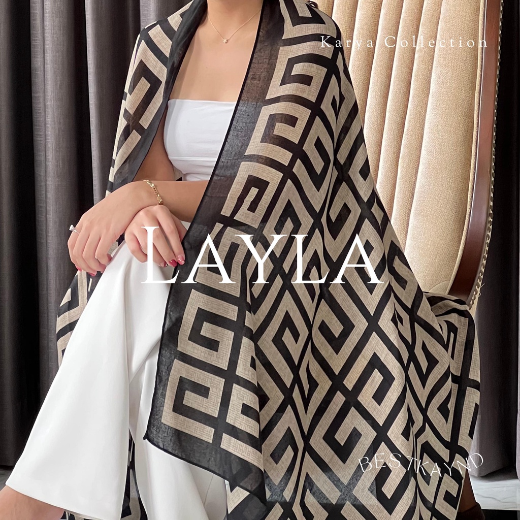 Layla Shawl Karya Collection | The Best Kaynd |  Premium Scarf Selendang Pashmina Syal Shawl Pasmina Hijab Kain Batik