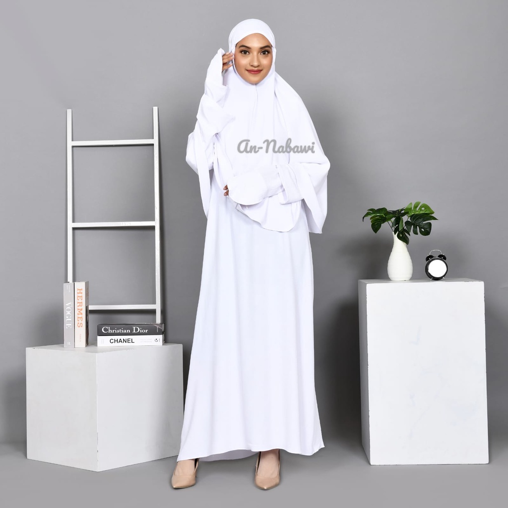 Baju ihrom wanita lengkap - perlengkapan haji umroh - gamis haji - gamis umroh