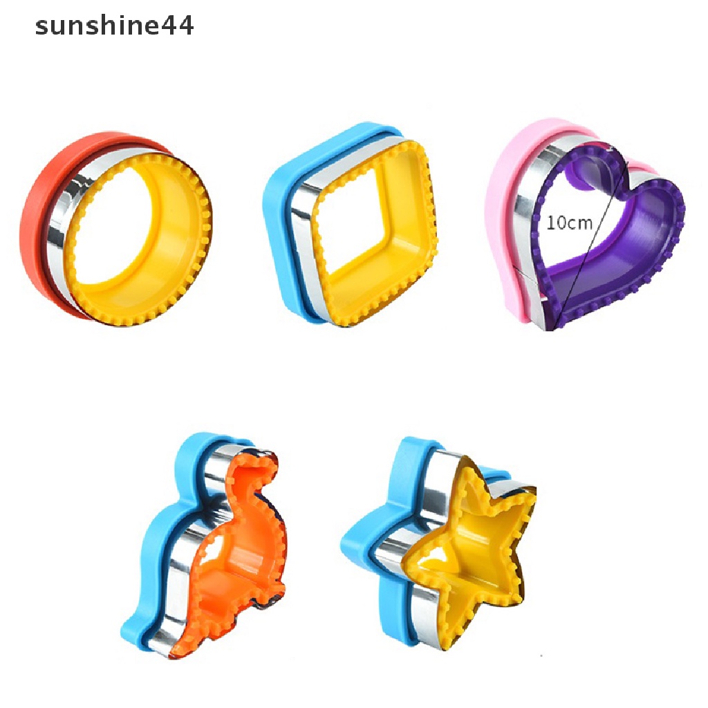 Sunshine 1Pc / 2Pcs Cetakan Pemotong Roti / Sandwich / Kue Kering Bahan Stainless Steel