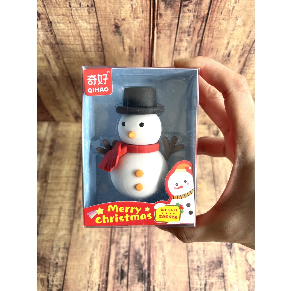 Penghapus Set Mika Qihao Sensory Merry Christmas QH-8413 - Fancy Eraser Super Cute - Setip Xmas