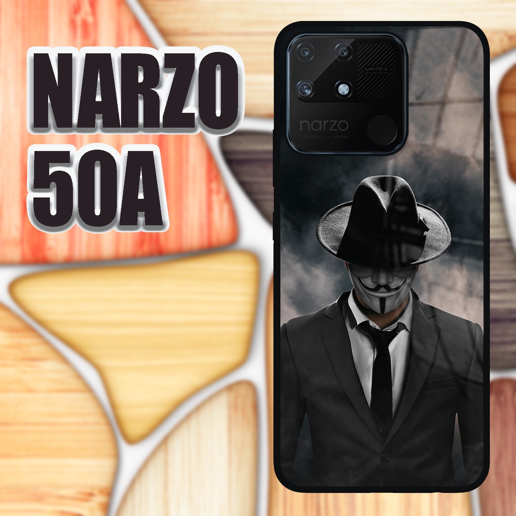Case Kilau Realme Narzo 50a | Narzo 50A| Casing Hp Realme | Pelindung Smartphone | Motif Anonymous