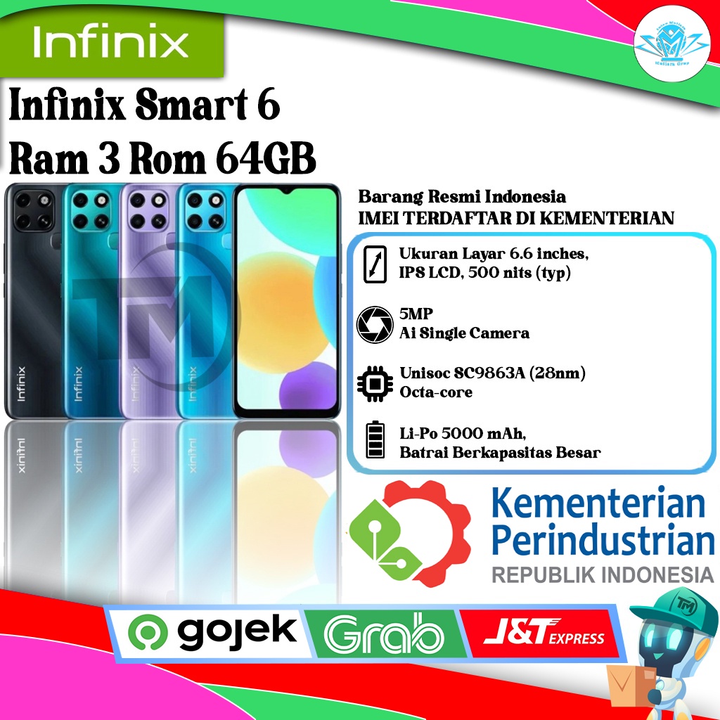 Infinix Smart 6 Ram 3GB Rom 64GB