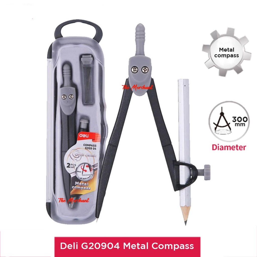 

JANGKA ANAK BESI METAL GEOMERY COMPASS SET + PENSIL DELI EG-20804