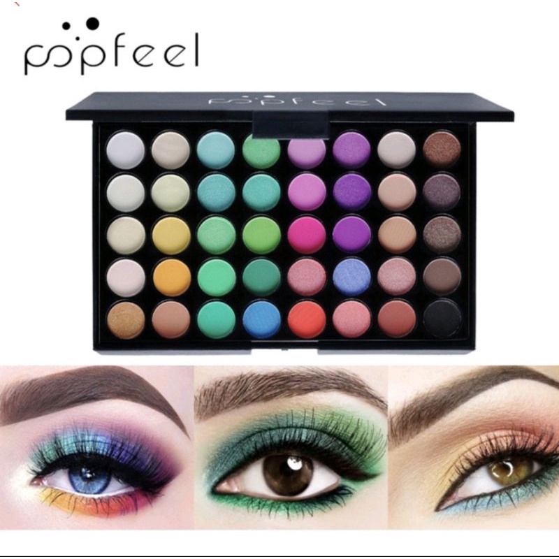 SHINE STAR - POPFEEL 40 Warna Matte Eyeshadow Palatte / Shimmer / EYE SHADOW PALET (COD)