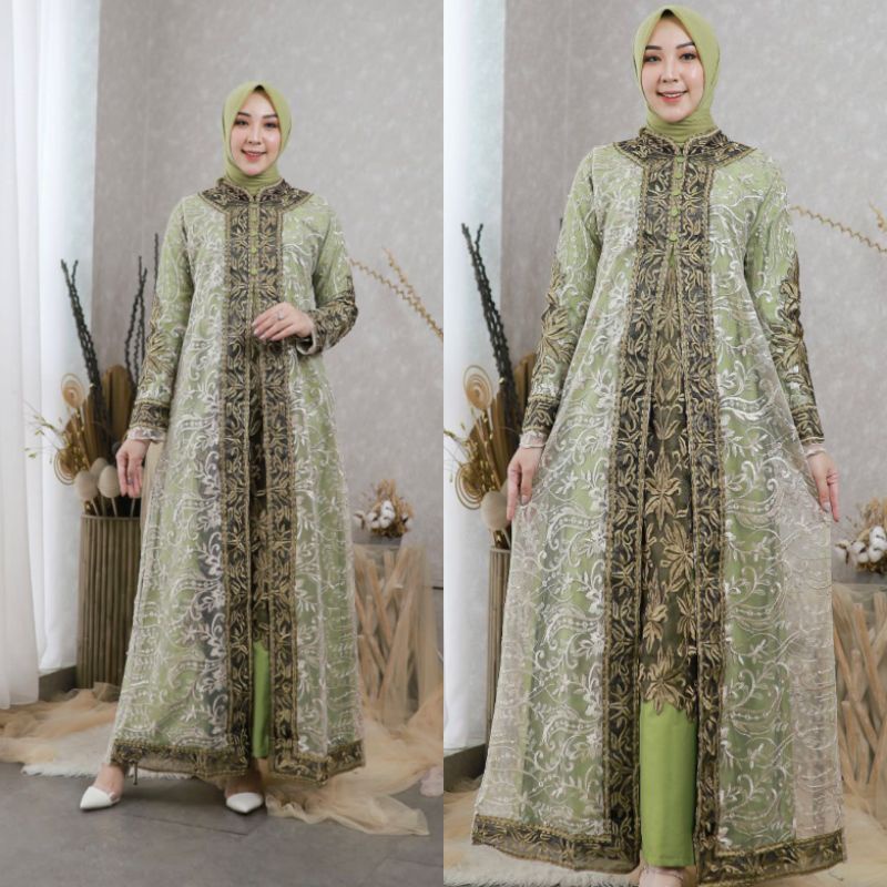 GAMIS CASSANDRA // BAHAN TILLE BORDIR MUTIARA PREMIUM MIX BORDIR TEMPEL // Original By Pelangi Jaya