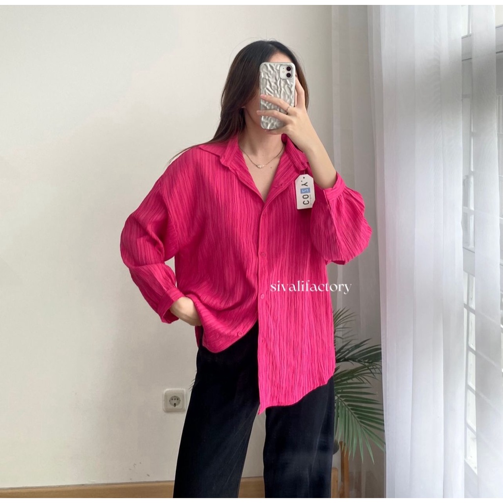 Ha-ri Shirt | Kemeja Wanita Oversize - Basic Shirt Kemeja LADYCRUSH