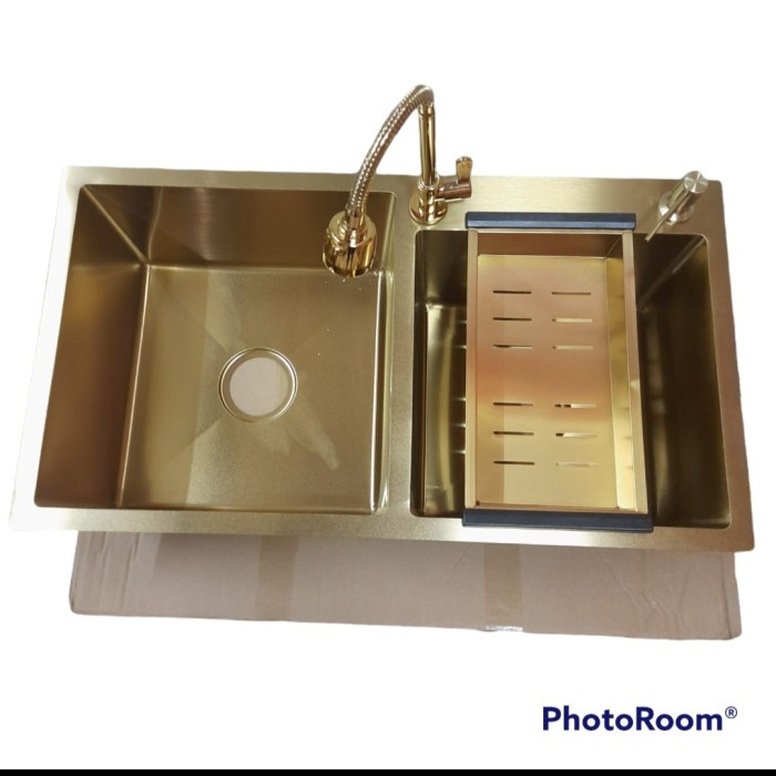 Bak Cuci Piring Gold 2 Lubang Paket Komplit