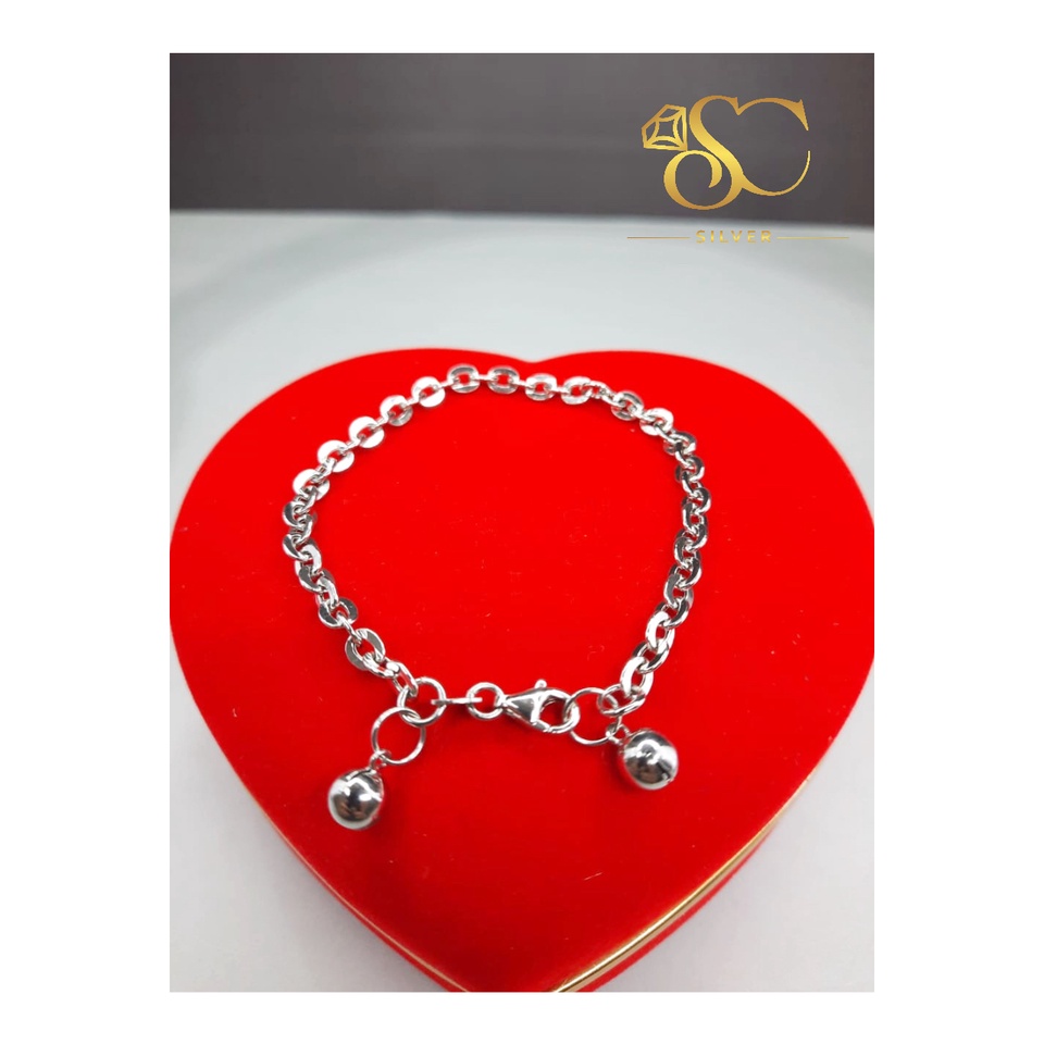 Gelang Tangan Holo Wanita Perak Asli Silver 925 Lapis Emas Putih Model Gelang Tangan Holo Perhiasan 