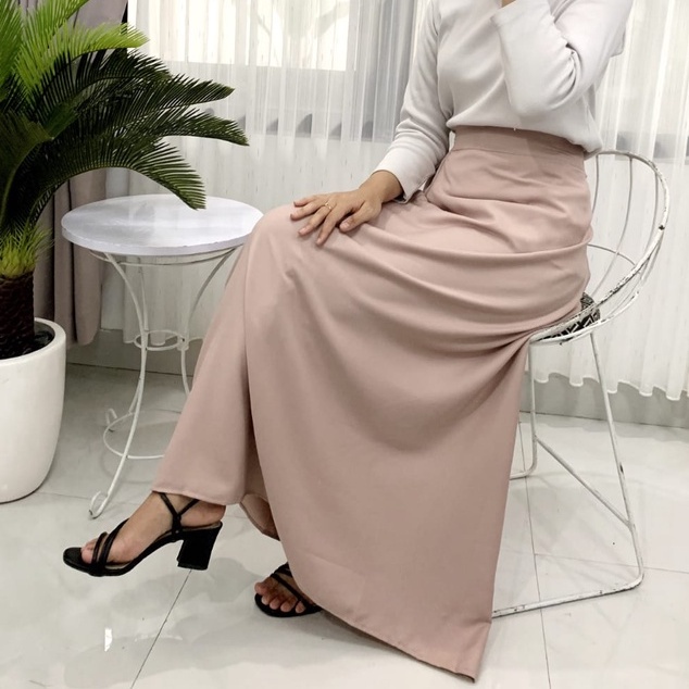 ROK SKIRT POLOS MAXI A LINE SPAN PREMIUM WANITA / ROK KERJA WANITA / FLARE A-LINE KOREAN STYLE / ROK A LINE POLOS WANITA / GEA SKIRT ROK BASIC