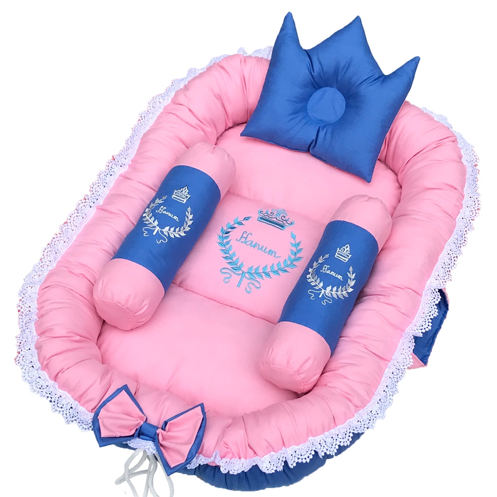 Kasur Bayi Baby Nest Bordir Nama + Pita Set Kelambu