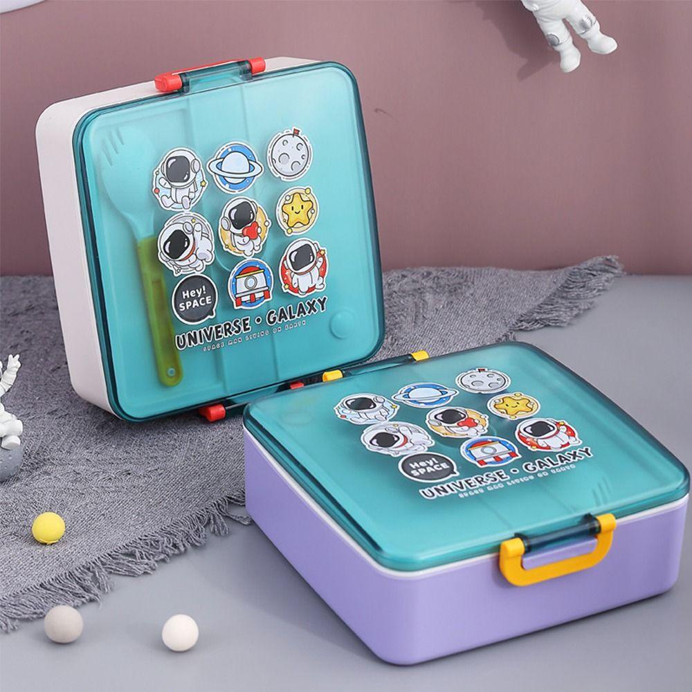 Solighter Lunch Box Microwavable Space Motif Astronot 13.L Untuk Siswa Pekerja Kantor Wadah Makanan