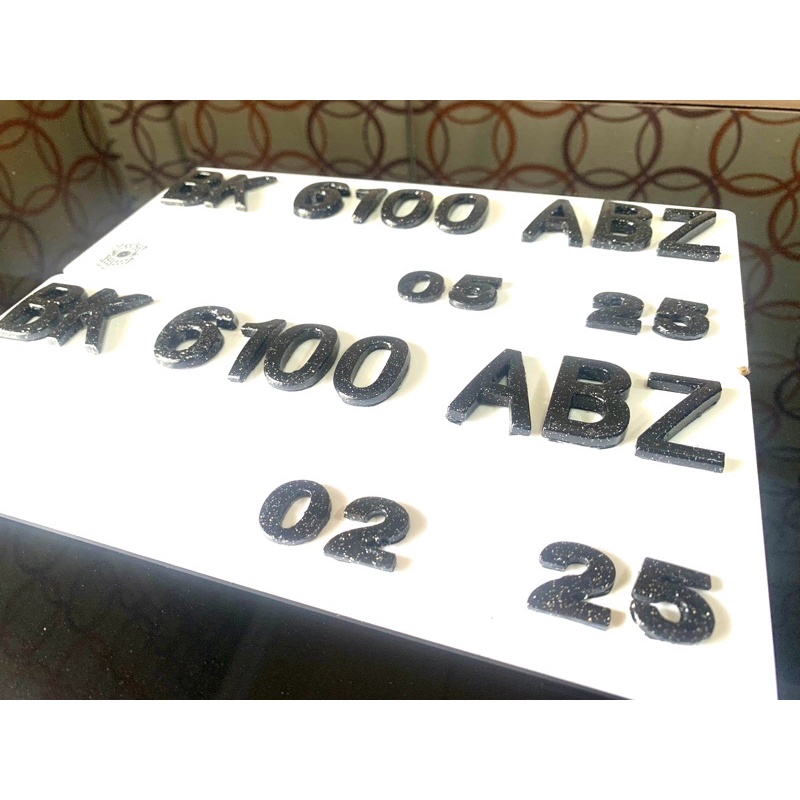 Plat Motor Lancip Hitam/Plat Putih 3.5 CEMBUNG NEW PRODUCT