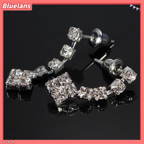 Bluelans Fashion Women Lady Rhinestone Stud Earring Necklace Wedding Bridal Jewelry Set