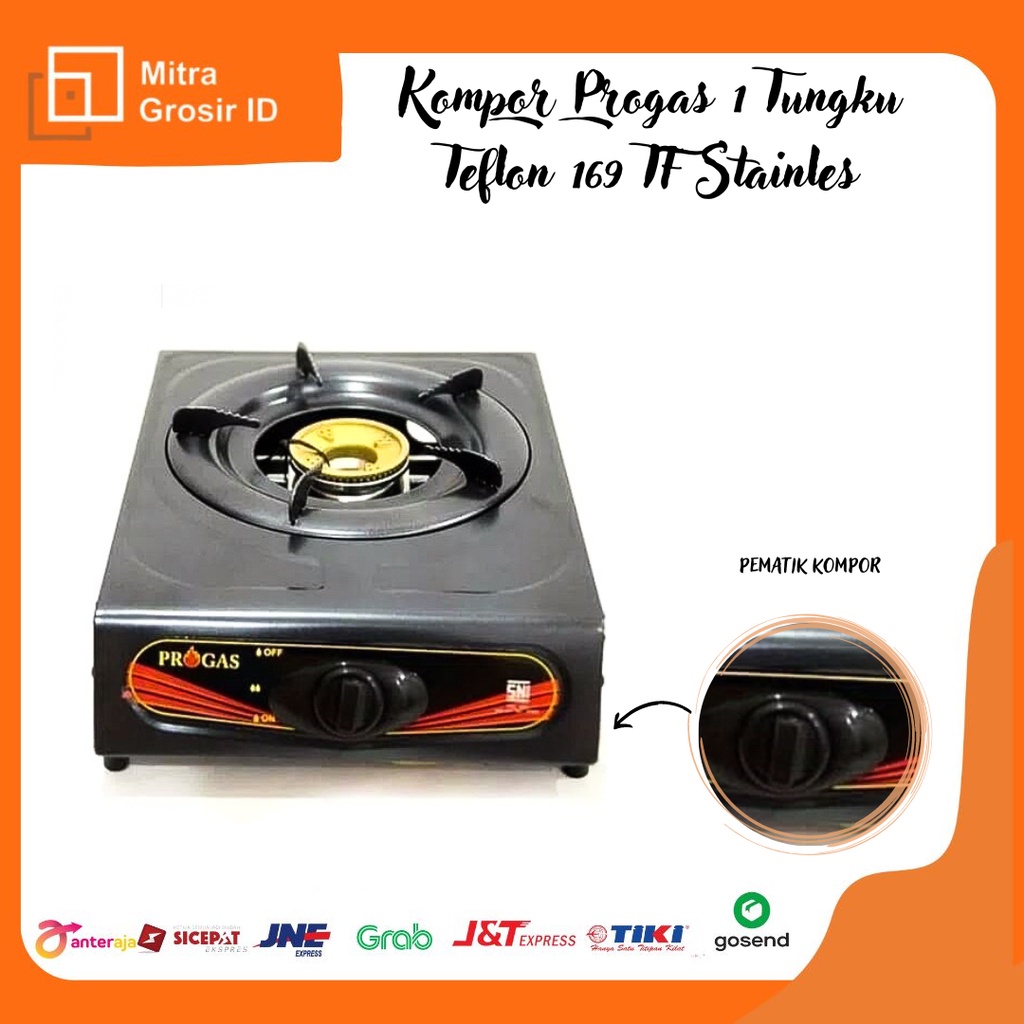 Kompor PROGAS 1 Tungku Teflon 169TF