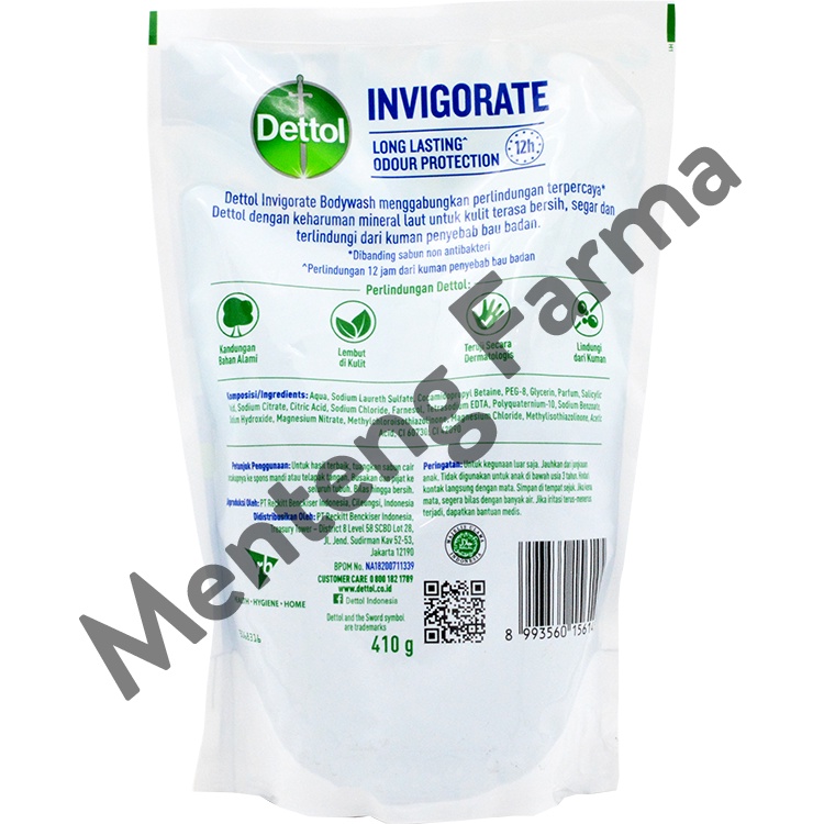 Sabun Mandi Cair Dettol Invigorate 410 Gram - Sensasi Segar Mineral Laut