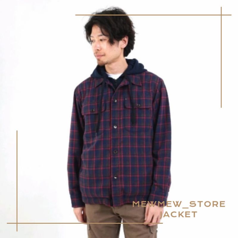 Jaket Kemeja Flanel Pria Lengan Panjang Casual Original MGEE AXE C002