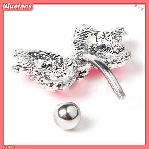 Cincin Tindik Pusar Desain Pita Motif Polkadot Untuk Wanita