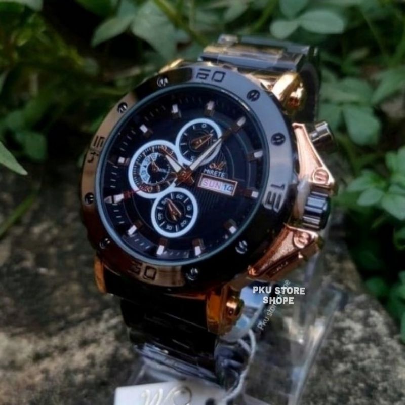 Jam MIRETE Sporty Analog Quart Terbaru  Fitur Tanggal Dan Hari / Jam Tangan Kasual Pria Rantai Stainlees Steel Free Box / Jam Tangan Pria Tahan Air / Jam Tangan Cowok Water Resistant / COD / JAM Tangan Import Pria Mirete Original Tahan Air Free Batrai