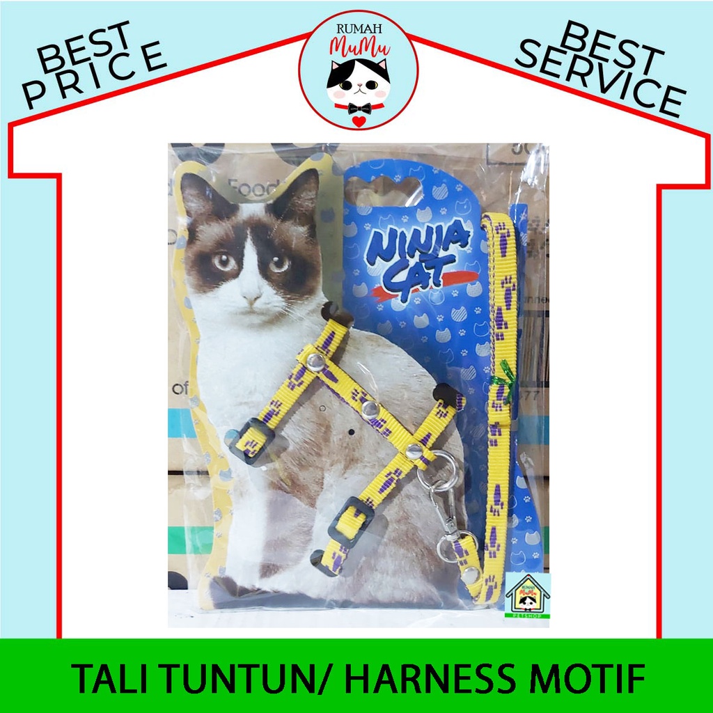 TALI TUNTUN KUCING / HARNESS MOTIF BAHAN TEBAL BERKUALITAS