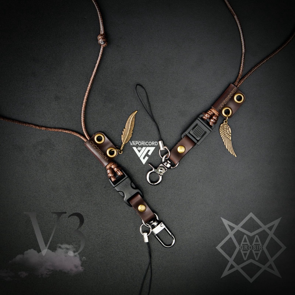 New Tali Lanyard Neckles Vaporicord V3 / Lanyard Paracord Multi Fungsi Free 3 Oring