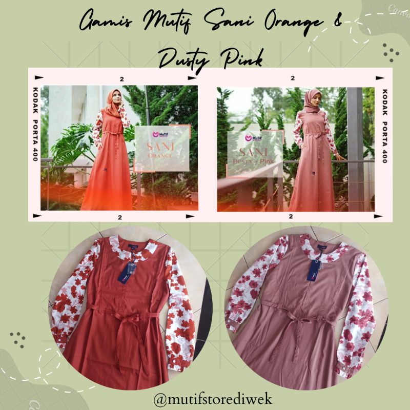 GAMIS MUTIF SANI DUSTY PINK| ORANGE