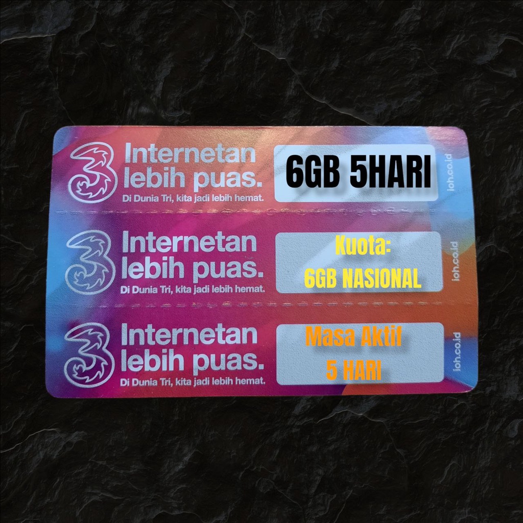 VOUCHER THREE/TRI 6GB/5HARI