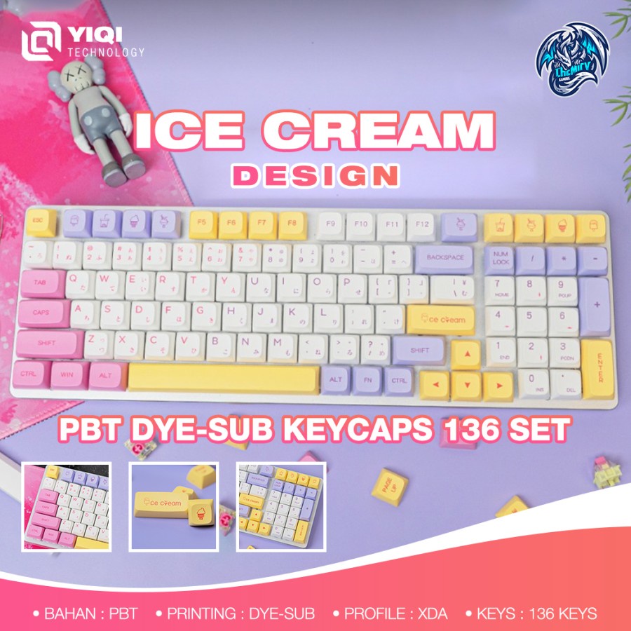 Yiqi Ice Cream PBT Dye-sub Keycaps 136 set XDA Profile
