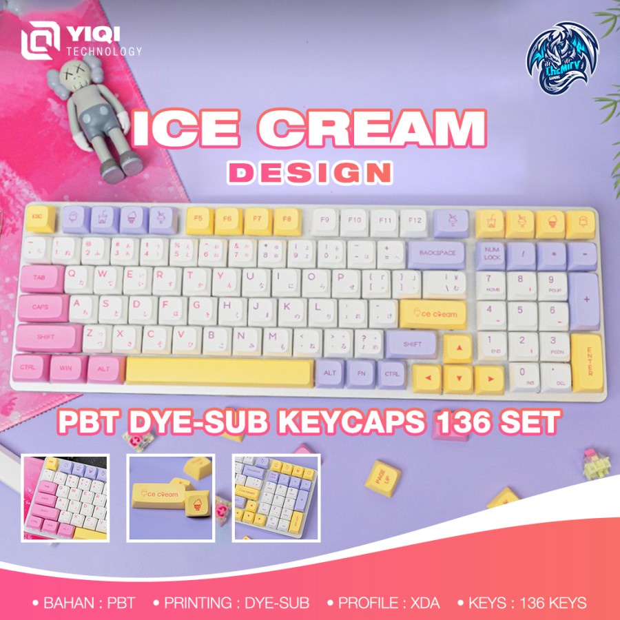 Yiqi Ice Cream PBT Dye-sub Keycaps 136 set XDA Profile