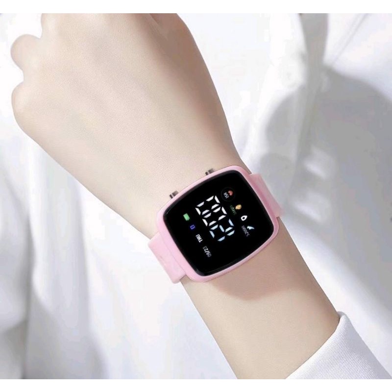 Jam Tangan Led Rubber Pria Wanita Light Terlaris Fashion