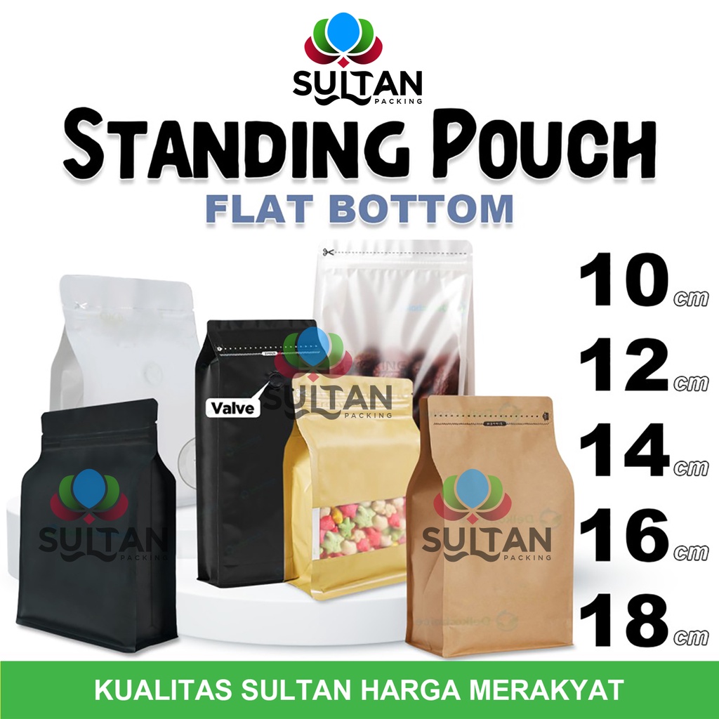 Standing Pouch Variant FLAT BOTTOM Plastik Klip Kemasan DELKOCHOICE