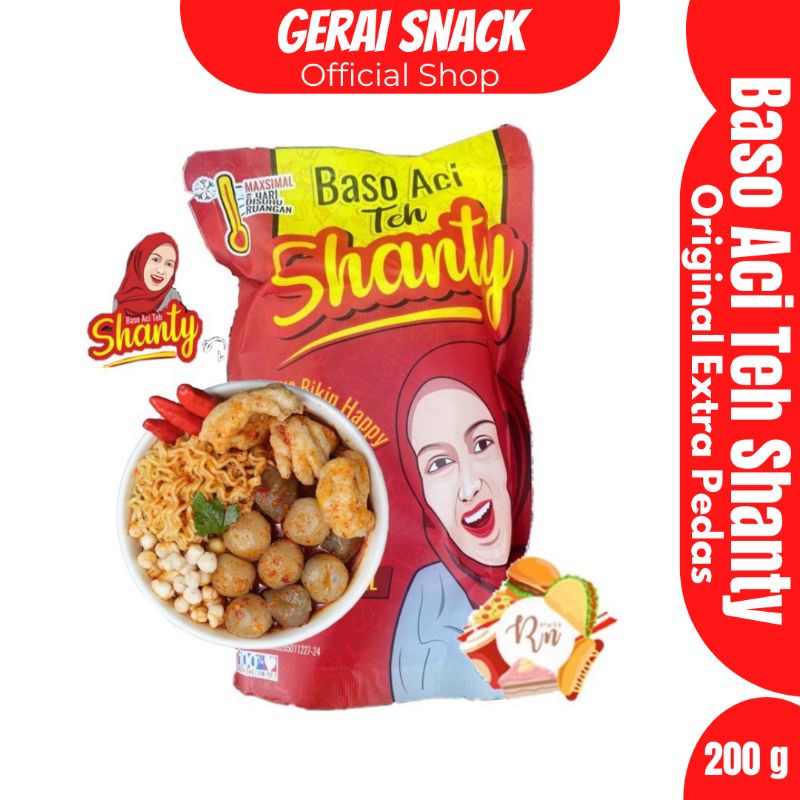 Baso Aci Teh Shanty Original Rasa Pedas Extra Mie Kuning Best Seller 200gr
