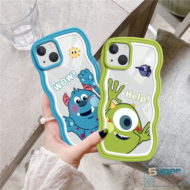 Casing Untuk Realme C55 C15 C21Y C25Y C12 C11 2020 C25 C35 C25s C11 2021 C20 C20A C3 5s 5 5i 6i C1 Kartun Monster Lucu Universitas Pasangan Lembut Baru Bergelombang Tepi Casing Ponsel