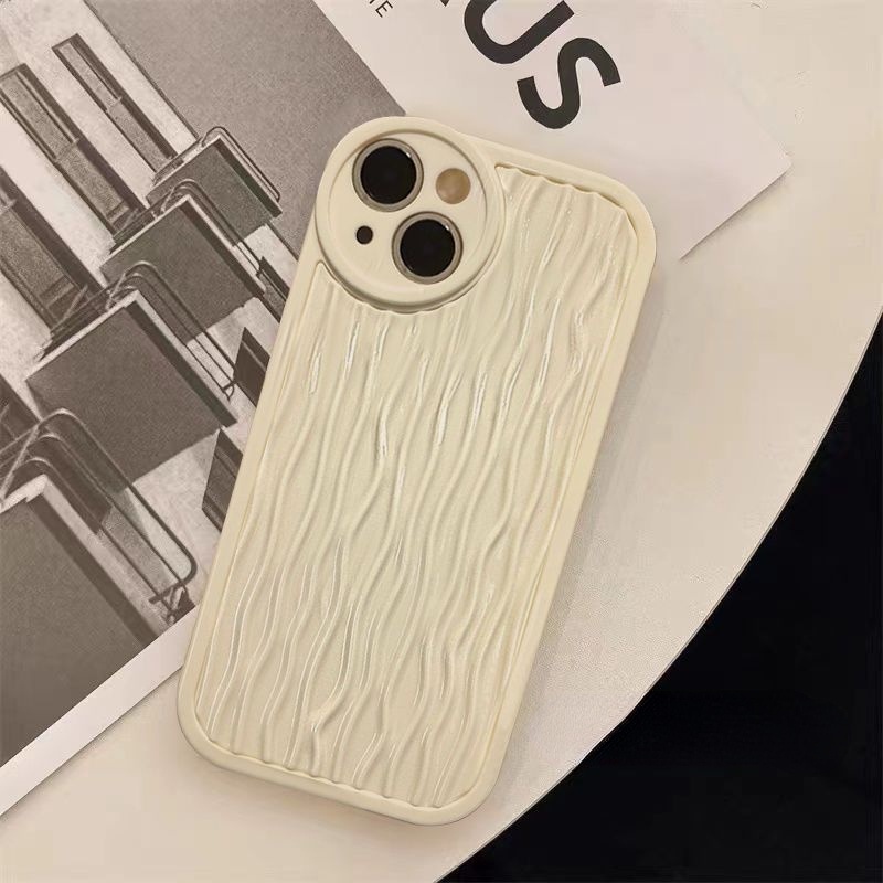 Case Motif Gelombang Warna Krem Untuk IPhone 12 13 14 11 Pro Max X Xs Max Xr Ddfgv