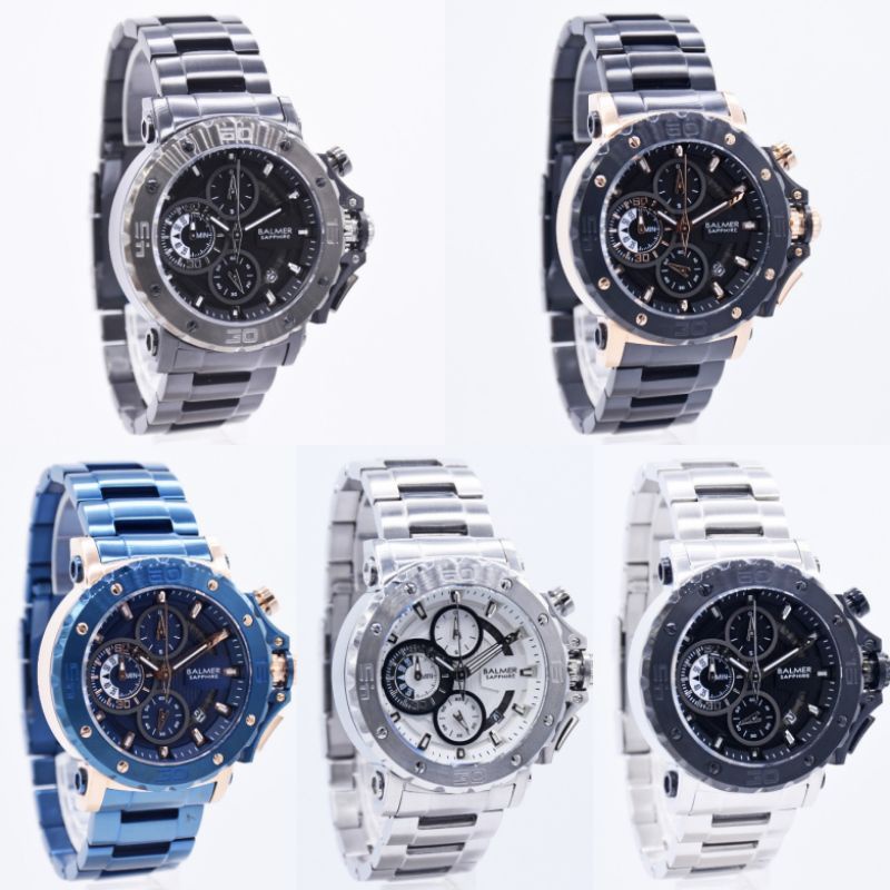 Jam Tangan Pria Balmer 7975 Rantai Chrono Original