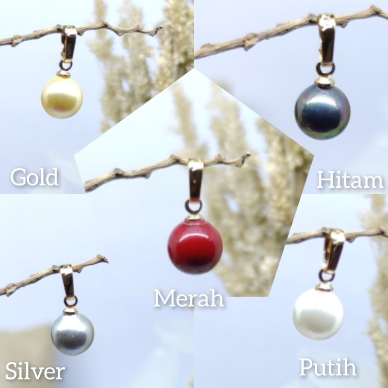 Liontin Mutiara Shell Bulat Lapis Emas Liontin Kalung