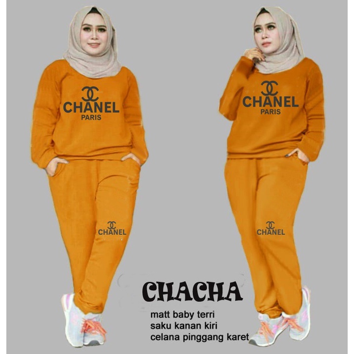 BOOM - Setelan Chacha L (6622), XXL (7022)/ Fashion Muslim/ Olahraga Wanita/ Training Muslim