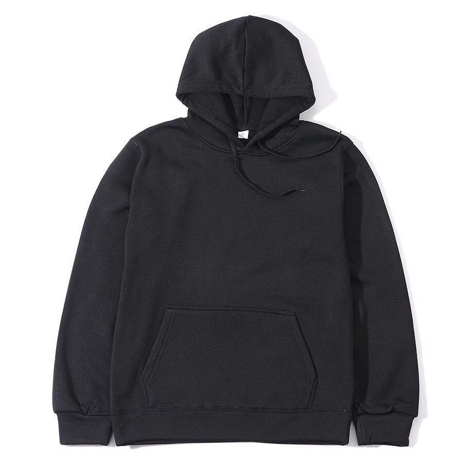 HOODIE POLOS HITAM WANITA BAHAN FLEECE PE UKURAN L-XXL ORGINAL
