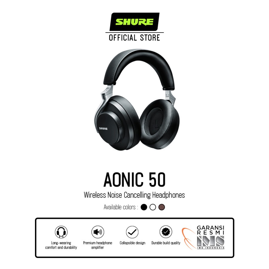 Shure SBH2350 SBH 2350 Aonic 50 Wireless Noise Cancelling Headphones