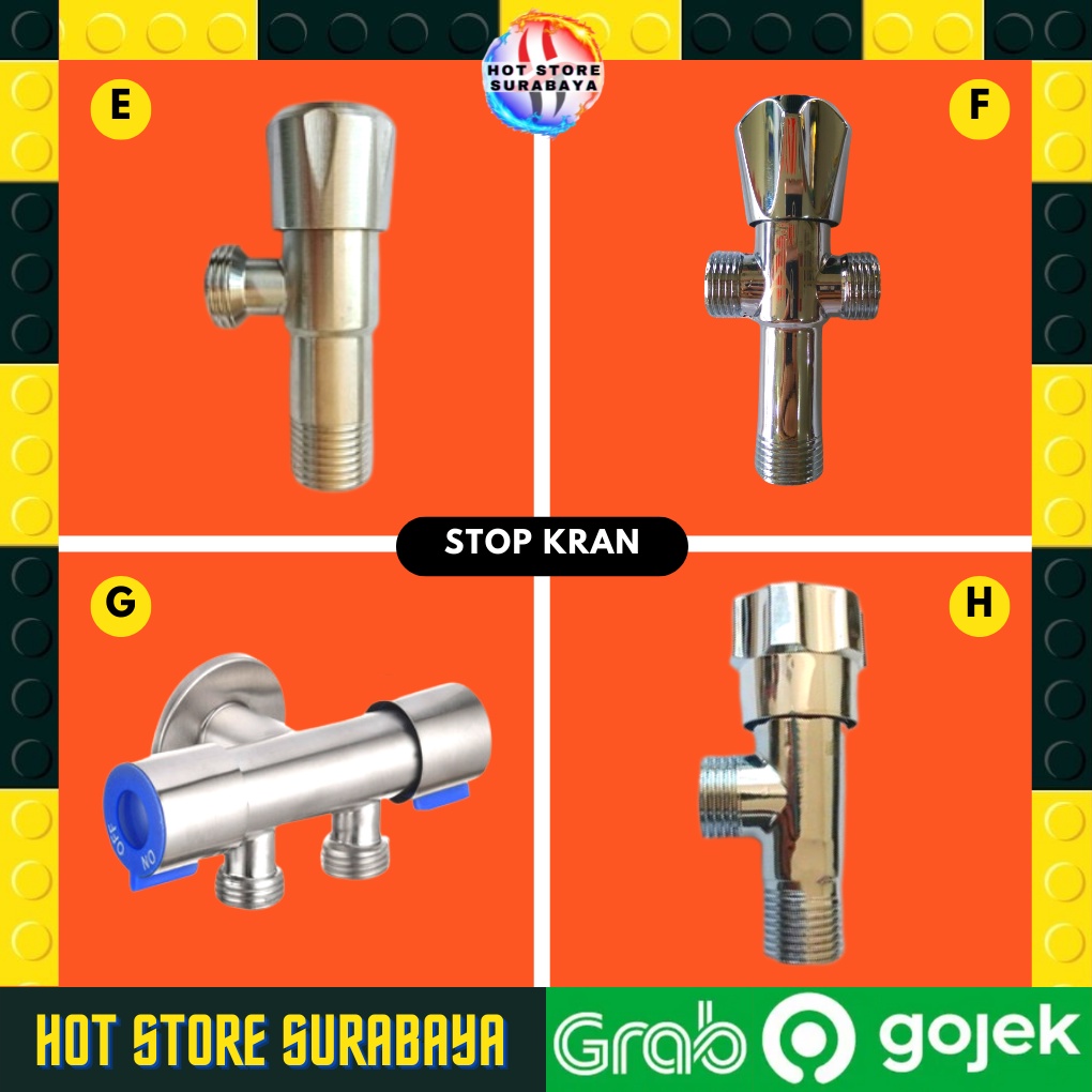 Stop Kran Stainless Stopkran Closet Wastafel SS - Kran Shower 304 -Stop Valve / Stopkran Stainless / Stop kran Kloset / Stop Kran Single BERKUALITAS