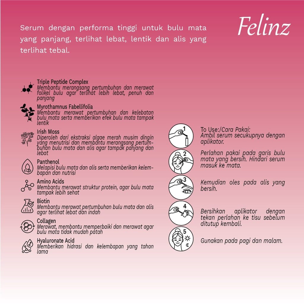 FELINZ FULL LOOK LASH&amp;BROW SERUM BULU MATA DAN ALIS 2IN1 TREATMENT 7ML