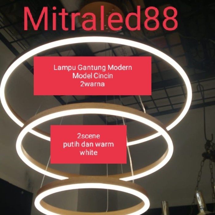 Lampu Gantung LED modern Bulat 3 Ring/3Ring Minimalis Dekorasi rumah