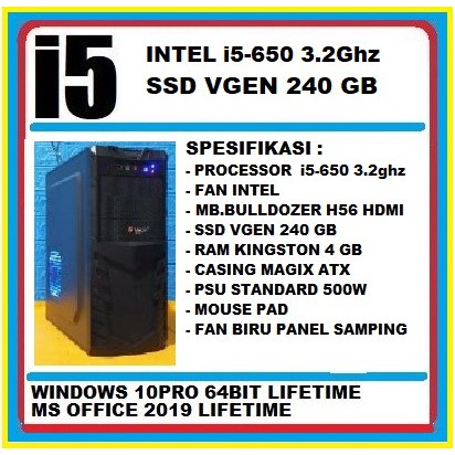 Komputer rakitan pc rakitan office admin core i5
