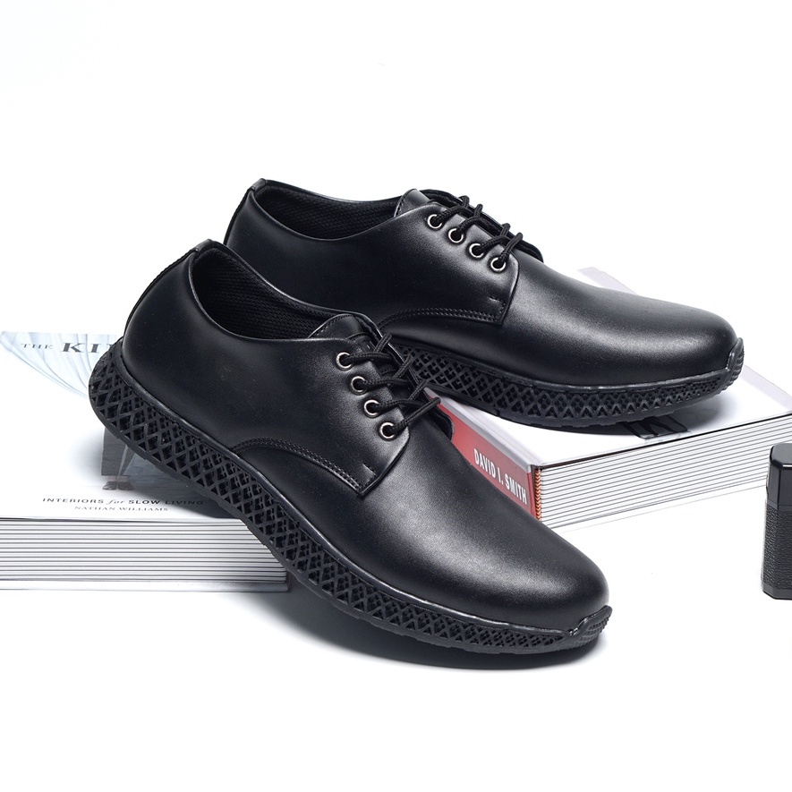 Sepatu Pantopel Pria Kasual Formal Kulit Kantor Kerja Kuliah Pantofel Pria Casual Oxford Original - Capt Black