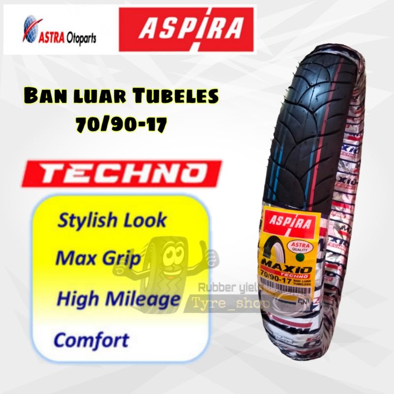 Ban tubeles Aspira maxio techno 70/90-17,80/90-17 dan 90/90-17